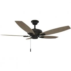 North Pond 52 in. Indoor/Outdoor Matte Black Ceiling Fan with Downrod and Reversible Motor; Light Kit Adaptable by Hampton Bay -Hampton Bay Sales matte black hampton bay ceiling fans without lights 51718 1d 1000