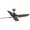 Halpert 52 in. Indoor/Outdoor Matte Black Wet Rated Downrod Ceiling Fan with 4 Weatherproof, ABS QuickInstall Blades by Hampton Bay