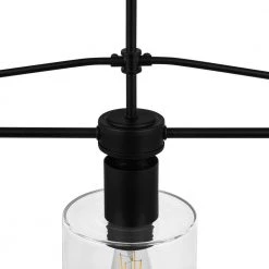 Sutton Place 3-Light Matte Black Farmhouse Dining Room Chandelier, Linear Kitchen Island Pendant Light by Hampton Bay -Hampton Bay Sales matte black hampton bay chandeliers 65144 a0 1000
