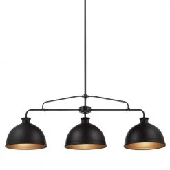 Tallulah 3-Light Black Dining Room Chandelier, Linear Kitchen Island Pendant Light by Hampton Bay