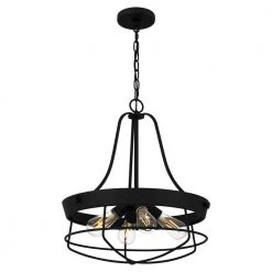 Southbourne 4-Light Matte Black Cage Pendant Light with Open Steel Frame by Hampton Bay 8 Southbourne 4-Light Matte Black Cage Pendant Light with Open Steel Frame by Hampton Bay -Hampton Bay Sales matte black hampton bay chandeliers dshd19522q 4f 1000