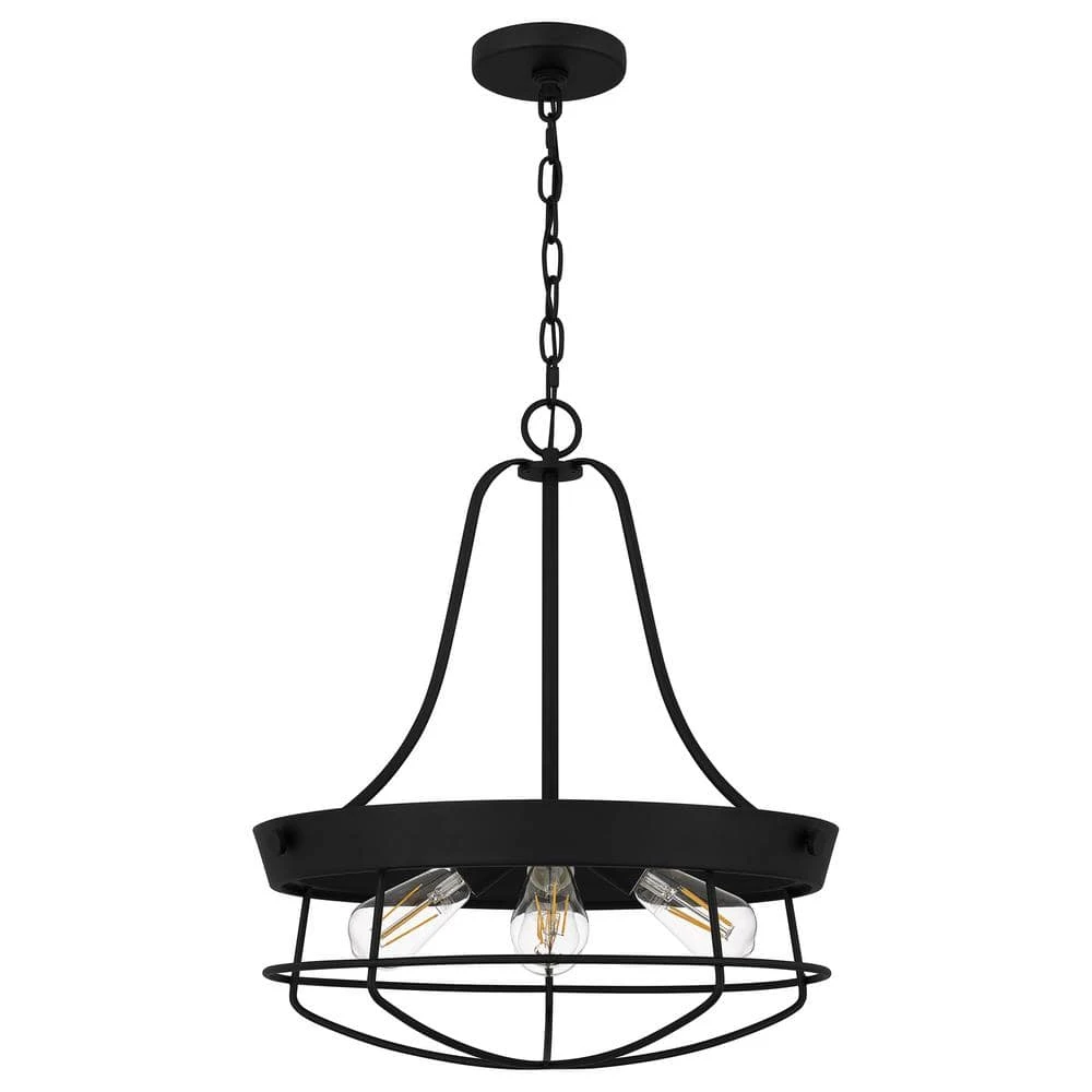 Southbourne 4-Light Matte Black Cage Pendant Light with Open Steel Frame by Hampton Bay 2 Southbourne 4-Light Matte Black Cage Pendant Light with Open Steel Frame by Hampton Bay - Image 2