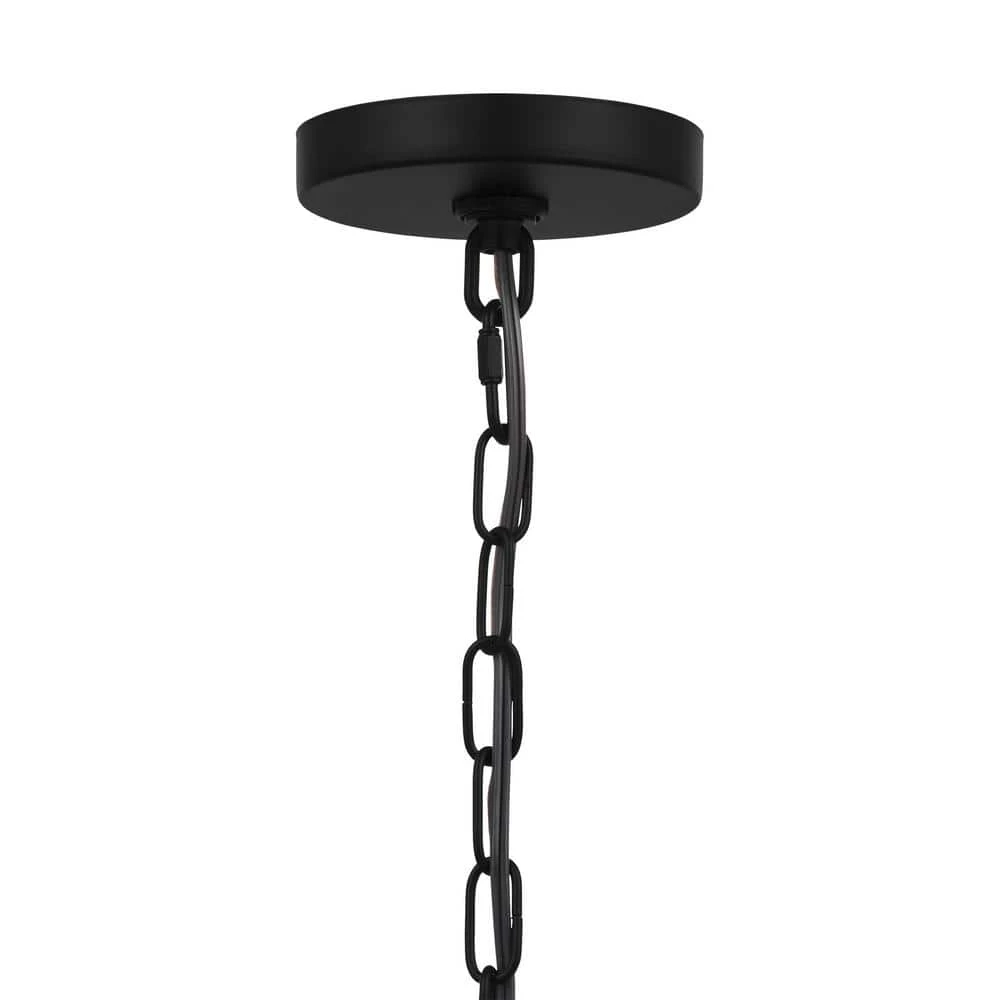 Knightley 4-Light Caged Matte Black Pendant Island Hanging Light, Industrial Farmhouse Kitchen Lighting by Hampton Bay 5 Knightley 4-Light Caged Matte Black Pendant Island Hanging Light, Industrial Farmhouse Kitchen Lighting by Hampton Bay - Image 5