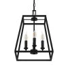 Knightley 4-Light Caged Matte Black Pendant Island Hanging Light, Industrial Farmhouse Kitchen Lighting by Hampton Bay