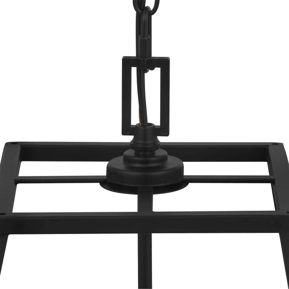 Knightley 4-Light Caged Matte Black Pendant Island Hanging Light, Industrial Farmhouse Kitchen Lighting by Hampton Bay 4 Knightley 4-Light Caged Matte Black Pendant Island Hanging Light, Industrial Farmhouse Kitchen Lighting by Hampton Bay - Image 4