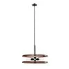 Rockland 4-Light Matte Black Round Drum Pendant Hanging Light, Industrial Style Kitchen Pendant by Hampton Bay