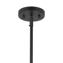 Rockland 4-Light Matte Black Round Drum Pendant Hanging Light, Industrial Style Kitchen Pendant by Hampton Bay -Hampton Bay Sales matte black hampton bay chandeliers hb3637 43 66 1000