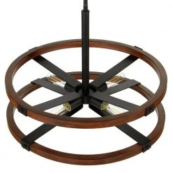 Rockland 4-Light Matte Black Round Drum Pendant Hanging Light, Industrial Style Kitchen Pendant by Hampton Bay -Hampton Bay Sales matte black hampton bay chandeliers hb3637 43 a0 1000