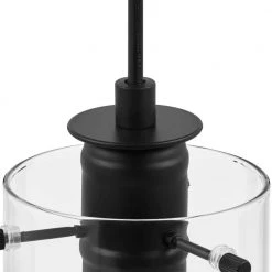 Regan 3-Light Matte Black Pendant Hanging Light with Clear Glass Shades, Industrial Kitchen Pendant Lighting by Hampton Bay -Hampton Bay Sales matte black hampton bay chandeliers hd4969c3 a0 1000