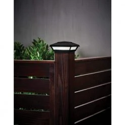 Low Voltage 50 Lumens Black Outdoor Integrated LED 4x4 and 6x6 Deck Post Light; Weather/Water/Rust Resistant by Hampton Bay -Hampton Bay Sales matte black hampton bay deck post lights 62944 a0 1000