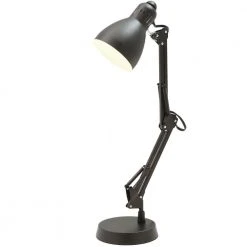 22 in. Matte Black Architect Desk Lamp with Adjustable Arm by Hampton Bay