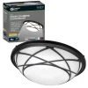 15 in. Matte Black Selectable LED Flush Mount Metal Design Hospitality Ceiling Light 1200 Lumens Color Changing by Hampton Bay