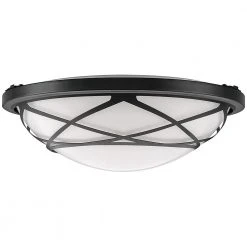 15 in. Matte Black Selectable LED Flush Mount Metal Design Hospitality Ceiling Light 1200 Lumens Color Changing by Hampton Bay -Hampton Bay Sales matte black hampton bay flush mount lights 56564101 a0 1000