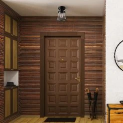 Rigby 9.6 in. 1-Light Matte Black Round Flush Mount, Farmhouse Ceiling Light by Hampton Bay -Hampton Bay Sales matte black hampton bay flush mount lights 60677 4f 1000