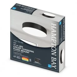 Luis 11 in. Matte Black Touch Control CCT Selectable LED Flush Mount by Hampton Bay -Hampton Bay Sales matte black hampton bay flush mount lights cad1adrtzgb25 1f 1000