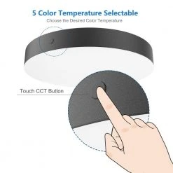 Luis 11 in. Matte Black Touch Control CCT Selectable LED Flush Mount by Hampton Bay -Hampton Bay Sales matte black hampton bay flush mount lights cad1adrtzgb25 40 1000