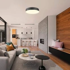 Luis 11 in. Matte Black Touch Control CCT Selectable LED Flush Mount by Hampton Bay -Hampton Bay Sales matte black hampton bay flush mount lights cad1adrtzgb25 a0 1000