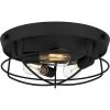 Southbourne 15.75 in. 3-Light Matte Black Flush Mount with Open Steel Cage Shade by Hampton Bay