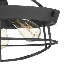 Southbourne 15.5 in. 3-Light Matte Black Rustic Farmhouse Semi-Flush Mount by Hampton Bay -Hampton Bay Sales matte black hampton bay flush mount lights dshd19522sf 40 1000