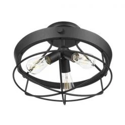 Southbourne 15.5 in. 3-Light Matte Black Rustic Farmhouse Semi-Flush Mount by Hampton Bay -Hampton Bay Sales matte black hampton bay flush mount lights dshd19522sf a0 1000