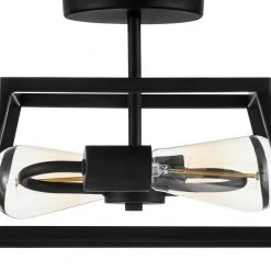 Knightley 11 in. 2-Light Matte Black Semi Flush Mount Ceiling Light by Hampton Bay -Hampton Bay Sales matte black hampton bay flush mount lights fm113ha mbk 40 1000