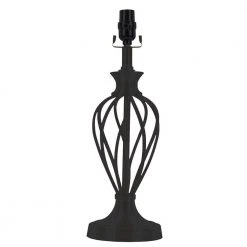 Mix and Match 18 in. H Matte Black Twisted Cage Table Lamp Base - Title 20 Compliant by Hampton Bay