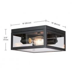 Hurley Mordern 2-Light Matte Black Flush Mount by Hampton Bay 13 Hurley Mordern 2-Light Matte Black Flush Mount by Hampton Bay -Hampton Bay Sales matte black hampton bay outdoor flush mount lights 44828 4f 1000