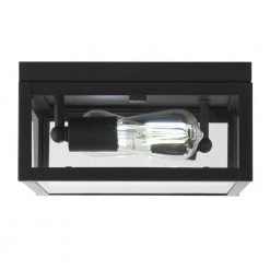 Hurley Mordern 2-Light Matte Black Flush Mount by Hampton Bay