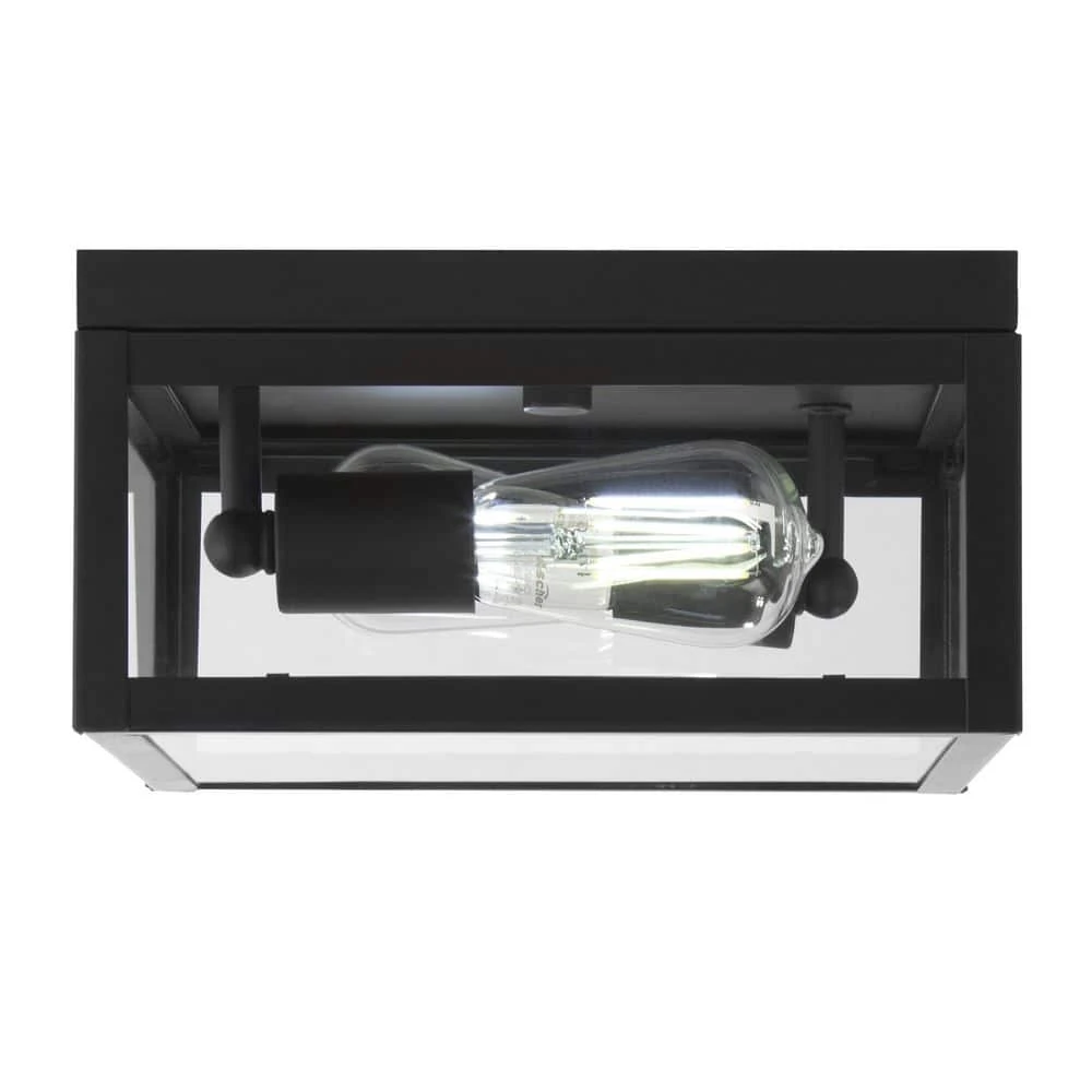 Hurley Mordern 2-Light Matte Black Flush Mount by Hampton Bay 1 Hurley Mordern 2-Light Matte Black Flush Mount by Hampton Bay