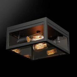 Hurley Mordern 2-Light Matte Black Flush Mount by Hampton Bay 17 Hurley Mordern 2-Light Matte Black Flush Mount by Hampton Bay -Hampton Bay Sales matte black hampton bay outdoor flush mount lights 44828 76 1000