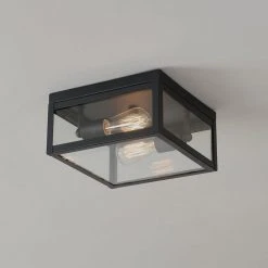 Hurley Mordern 2-Light Matte Black Flush Mount by Hampton Bay 16 Hurley Mordern 2-Light Matte Black Flush Mount by Hampton Bay -Hampton Bay Sales matte black hampton bay outdoor flush mount lights 44828 fa 1000