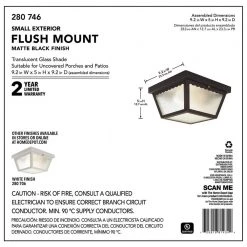 2-Light Matte Black Outdoor Flushmount by Hampton Bay -Hampton Bay Sales matte black hampton bay outdoor flush mount lights wb0325 1f 1000