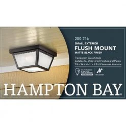2-Light Matte Black Outdoor Flushmount by Hampton Bay -Hampton Bay Sales matte black hampton bay outdoor flush mount lights wb0325 44 1000
