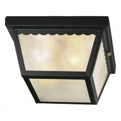2-Light Matte Black Outdoor Flushmount by Hampton Bay