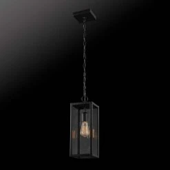 Hurley Modern 1-Light Matte Black Hardwired Outdoor Pendant Light by Hampton Bay -Hampton Bay Sales matte black hampton bay outdoor pendant lights 44835 76 1000