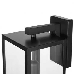 Hurley Modern 1-Light Matte Black Hardwired Medium Outdoor Wall Lantern Sconce by Hampton Bay -Hampton Bay Sales matte black hampton bay outdoor sconces 44833 1f 1000