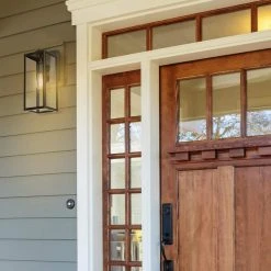 Hurley Modern 1-Light Matte Black Hardwired Medium Outdoor Wall Lantern Sconce by Hampton Bay -Hampton Bay Sales matte black hampton bay outdoor sconces 44833 31 1000