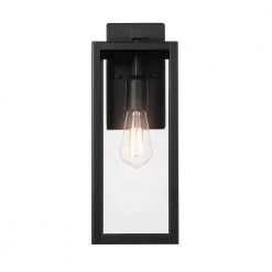 Hurley Modern 1-Light Matte Black Hardwired Medium Outdoor Wall Lantern Sconce by Hampton Bay -Hampton Bay Sales matte black hampton bay outdoor sconces 44833 44 1000