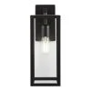 Hurley Modern 1-Light Matte Black Hardwired Medium Outdoor Wall Lantern Sconce by Hampton Bay