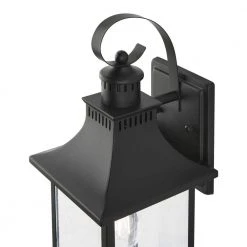 Edgehill 1-Light Matte Black Hardwired Outdoor Wall Lantern Sconce with Clear Seeded Glass by Hampton Bay 5 Edgehill 1-Light Matte Black Hardwired Outdoor Wall Lantern Sconce with Clear Seeded Glass by Hampton Bay -Hampton Bay Sales matte black hampton bay outdoor sconces dshd1604d 40 1000