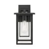 Keswick Modern 1-Light Matte Black Hardwired Outdoor Wall Lantern Sconce with Clear Glass by Hampton Bay