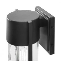 Kempster Modern 1-Light Matte Black Modern Outdoor Wall Cylinder Light with Clear Glass by Hampton Bay -Hampton Bay Sales matte black hampton bay outdoor sconces w2220 11 40 1000