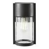 Kempster Modern 1-Light Matte Black Modern Outdoor Wall Cylinder Light with Clear Glass by Hampton Bay