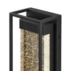 Lindley Modern 1-Light Matte Black Hardwired LED Outdoor Wall Lantern Sconce with Bubble Double Frame (1-Pack) by Hampton Bay 6 Lindley Modern 1-Light Matte Black Hardwired LED Outdoor Wall Lantern Sconce with Bubble Double Frame (1-Pack) by Hampton Bay -Hampton Bay Sales matte black hampton bay outdoor sconces wwl 009 m mb 40 1000