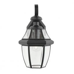 Highstone 1-Light Medium Matte Black Hardwired Outdoor Coach Light Sconce by Hampton Bay