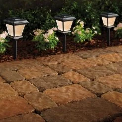 Solar 15 Lumens Black Outdoor Integrated LED Landscape Path Light (6-Pack); Weather/Water/Rust Resistant by Hampton Bay -Hampton Bay Sales matte black hampton bay path lights 84066 31 1000