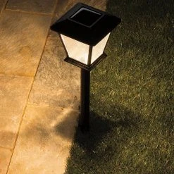 Solar 15 Lumens Black Outdoor Integrated LED Landscape Path Light (6-Pack); Weather/Water/Rust Resistant by Hampton Bay -Hampton Bay Sales matte black hampton bay path lights 84066 76 1000