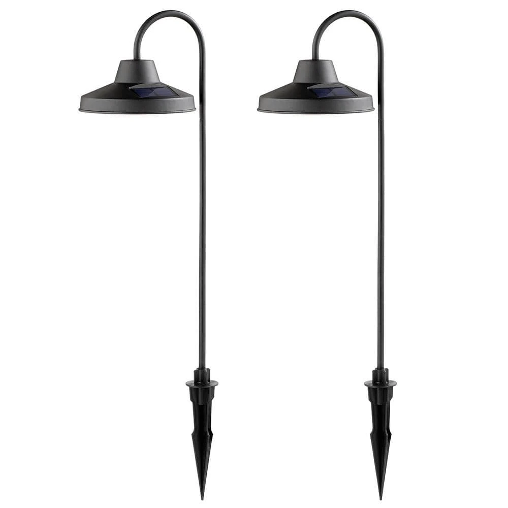 Covington Solar 15 Lumens Matte Black Integrated LED Modern Farmhouse Path Light (2-Pack); Weather/Water/Rust Resistant by Hampton Bay 1 Covington Solar 15 Lumens Matte Black Integrated LED Modern Farmhouse Path Light (2-Pack); Weather/Water/Rust Resistant by Hampton Bay