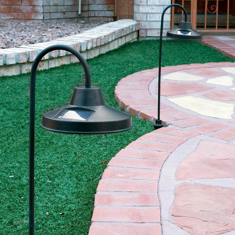 Covington Solar 15 Lumens Matte Black Integrated LED Modern Farmhouse Path Light (2-Pack); Weather/Water/Rust Resistant by Hampton Bay 5 Covington Solar 15 Lumens Matte Black Integrated LED Modern Farmhouse Path Light (2-Pack); Weather/Water/Rust Resistant by Hampton Bay - Image 5