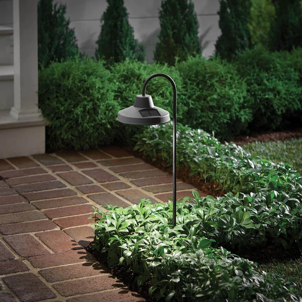 Covington Solar 15 Lumens Matte Black Integrated LED Modern Farmhouse Path Light (2-Pack); Weather/Water/Rust Resistant by Hampton Bay 2 Covington Solar 15 Lumens Matte Black Integrated LED Modern Farmhouse Path Light (2-Pack); Weather/Water/Rust Resistant by Hampton Bay - Image 2